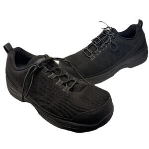 OrthoFeet Cobalt 612 Composite Toe Men's Work Shoes All Black Size 11.5 2E Wide